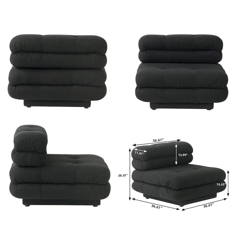 146 Cabrio Modulares U-förmiges Luxus-Ecksofa, modernes 6-Sitzer-Sofa mit Chaiselongue und Ottomane für das Wohnzimmer