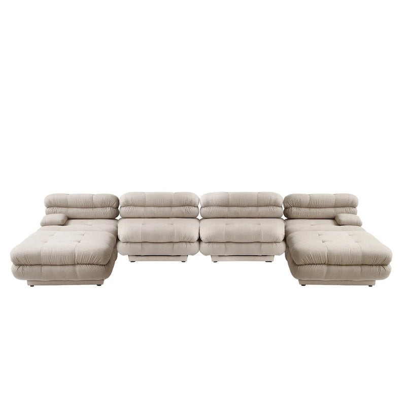 146 Cabrio Modulares U-förmiges Luxus-Ecksofa, modernes 6-Sitzer-Sofa mit Chaiselongue und Ottomane für das Wohnzimmer