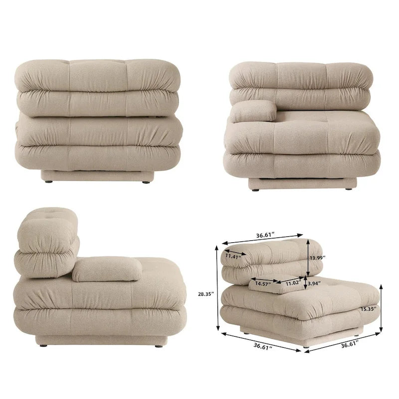 146 Cabrio Modulares U-förmiges Luxus-Ecksofa, modernes 6-Sitzer-Sofa mit Chaiselongue und Ottomane für das Wohnzimmer