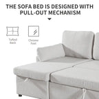 Schlafsofa mit ausziehbarer Aufbewahrungs-Récamiere, L-förmiges Schlafsofa