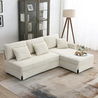 Modernes 4-Sitzer Ecksofa mit umstellbarer Récamiere und Kissen