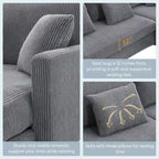 Modernes 4-Sitzer Ecksofa mit umstellbarer Récamiere und Kissen