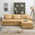 Modernes 4-Sitzer Ecksofa mit umstellbarer Récamiere und Kissen