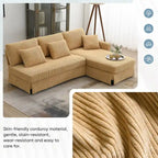 Modernes 4-Sitzer Ecksofa mit umstellbarer Récamiere und Kissen