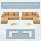 Modernes 4-Sitzer Ecksofa mit umstellbarer Récamiere und Kissen