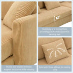 Modernes 4-Sitzer Ecksofa mit umstellbarer Récamiere und Kissen