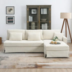 Modernes 4-Sitzer Ecksofa mit umstellbarer Récamiere und Kissen