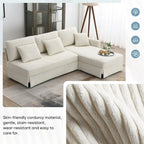 Modernes 4-Sitzer Ecksofa mit umstellbarer Récamiere und Kissen