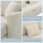Modernes 4-Sitzer Ecksofa mit umstellbarer Récamiere und Kissen