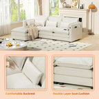 Modulares Ecksofa, L-förmige Couch, 3/4-Sitzer-Sofagarnitur mit Ottoman, Chenille-Stoff