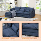 Modulares Ecksofa, L-förmige Couch, 3/4-Sitzer-Sofagarnitur mit Ottoman, Chenille-Stoff