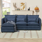 Modulares Ecksofa, L-förmige Couch, 3/4-Sitzer-Sofagarnitur mit Ottoman, Chenille-Stoff