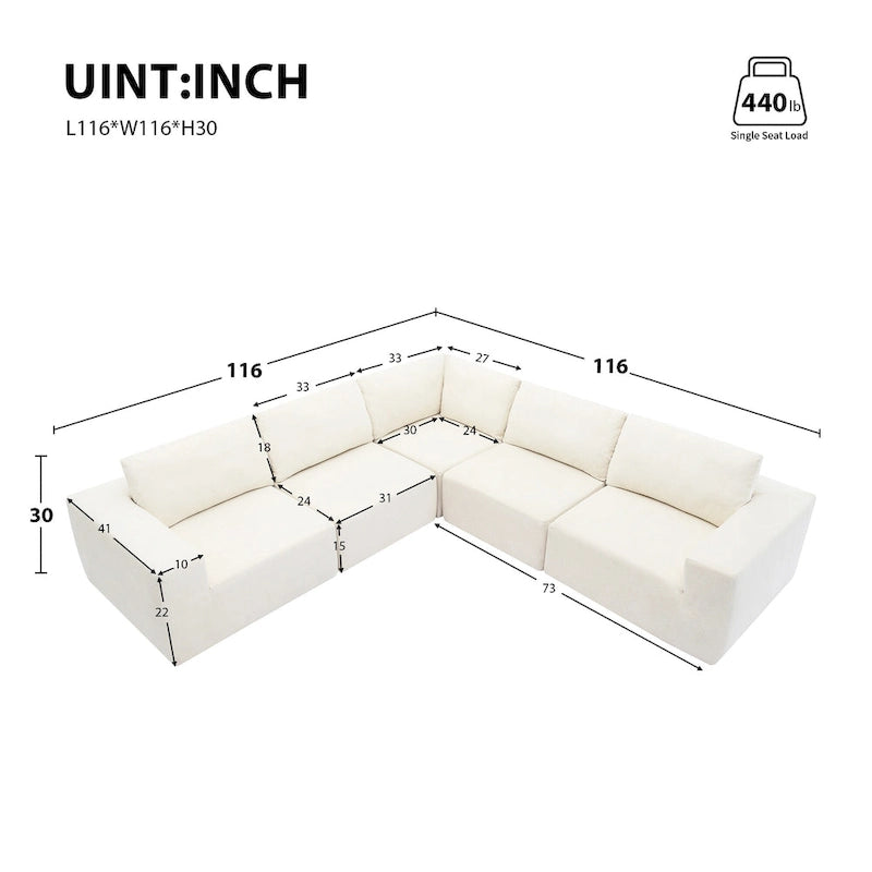 Modulares L-förmiges Ecksofa