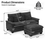 Modulares Sektionssofa, Bequemes Cloud Couch Sektionssofa mit Ottoman, Tiefes Schlafsofa für Wohnzimmer