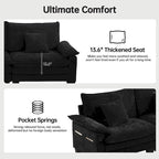 Modulares Sektionssofa, Bequemes Cloud Couch Sektionssofa mit Ottoman, Tiefes Schlafsofa für Wohnzimmer