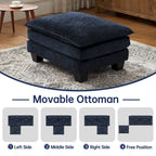 Modulares Sektionssofa, Bequemes Cloud Couch Sektionssofa mit Ottoman, Tiefes Schlafsofa für Wohnzimmer