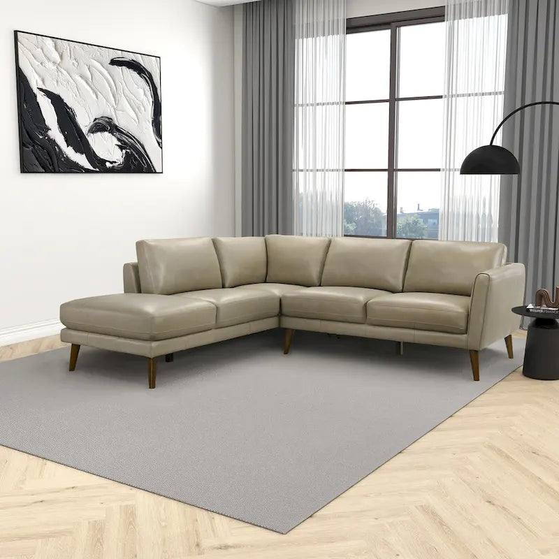 Bloom Wohnzimmer-Ecksofa aus echtem Leder