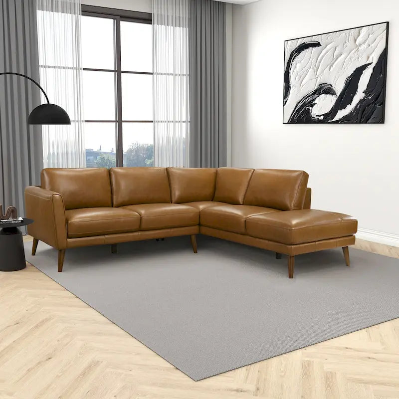 Bloom Wohnzimmer-Ecksofa aus echtem Leder