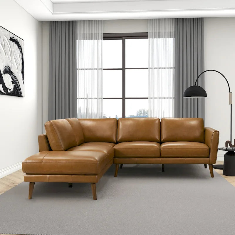 Bloom Wohnzimmer-Ecksofa aus echtem Leder