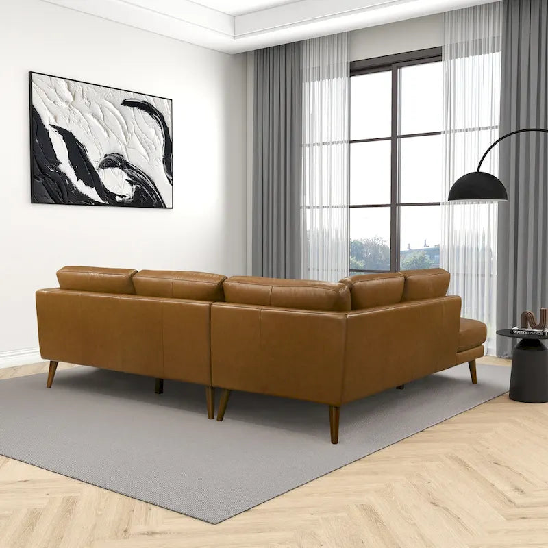 Bloom Wohnzimmer-Ecksofa aus echtem Leder