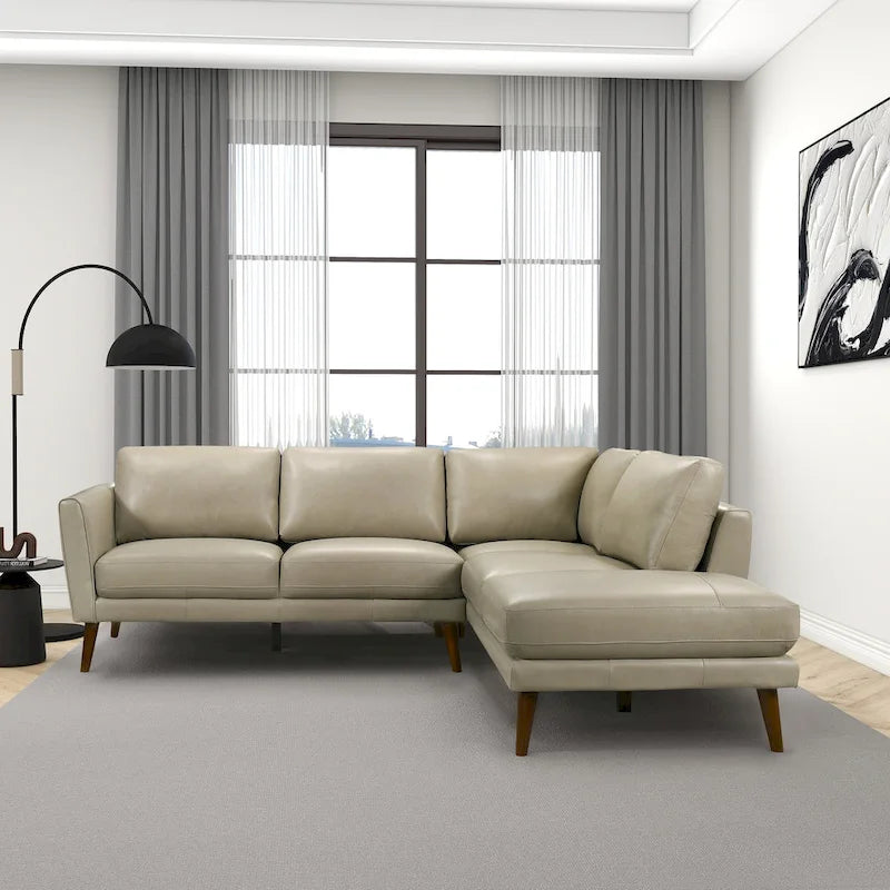 Bloom Wohnzimmer-Ecksofa aus echtem Leder