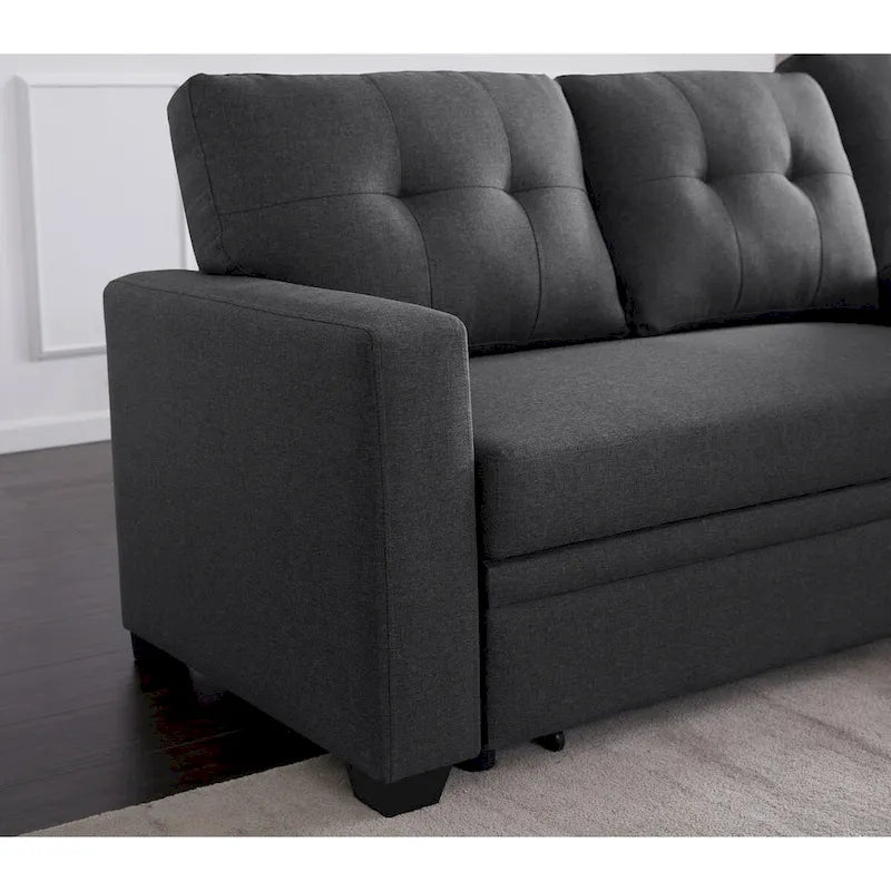 Polster-Ausziehsofa mit Recamiere – 82B x 53T x 34,5H