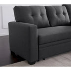 Polster-Ausziehsofa mit Recamiere – 82B x 53T x 34,5H