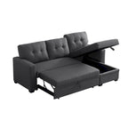 Polster-Ausziehsofa mit Recamiere – 82B x 53T x 34,5H
