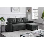 Polster-Ausziehsofa mit Recamiere – 82B x 53T x 34,5H