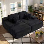 HOOOWOOO Modulares Sofa, Plüsch-Cord-Ecksofa mit Kissen