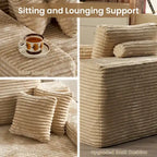 HOOOWOOO Modulares Sofa, Plüsch-Cord-Ecksofa mit Kissen