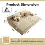HOOOWOOO Modulares Sofa, Plüsch-Cord-Ecksofa mit Kissen