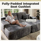 HOOOWOOO Modulares Sofa, Plüsch-Cord-Ecksofa mit Kissen