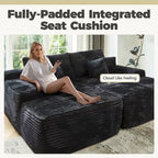 HOOOWOOO Modulares Sofa, Plüsch-Cord-Ecksofa mit Kissen