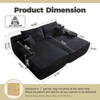 HOOOWOOO Modulares Sofa, Plüsch-Cord-Ecksofa mit Kissen