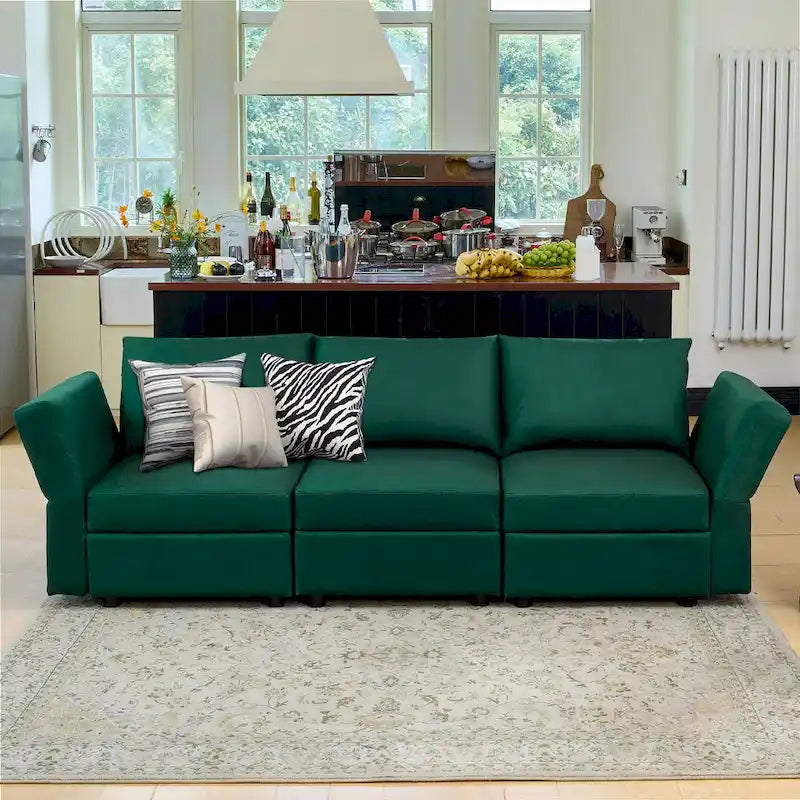 Modulares Sofa Modernes Sektionssofa mit Stauraum und freier Aneinanderreihung für Wohnzimmermöbel-Set