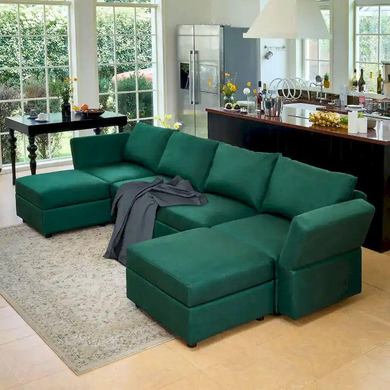 Modulares Sofa Modernes Sektionssofa mit Stauraum und freier Aneinanderreihung für Wohnzimmermöbel-Set
