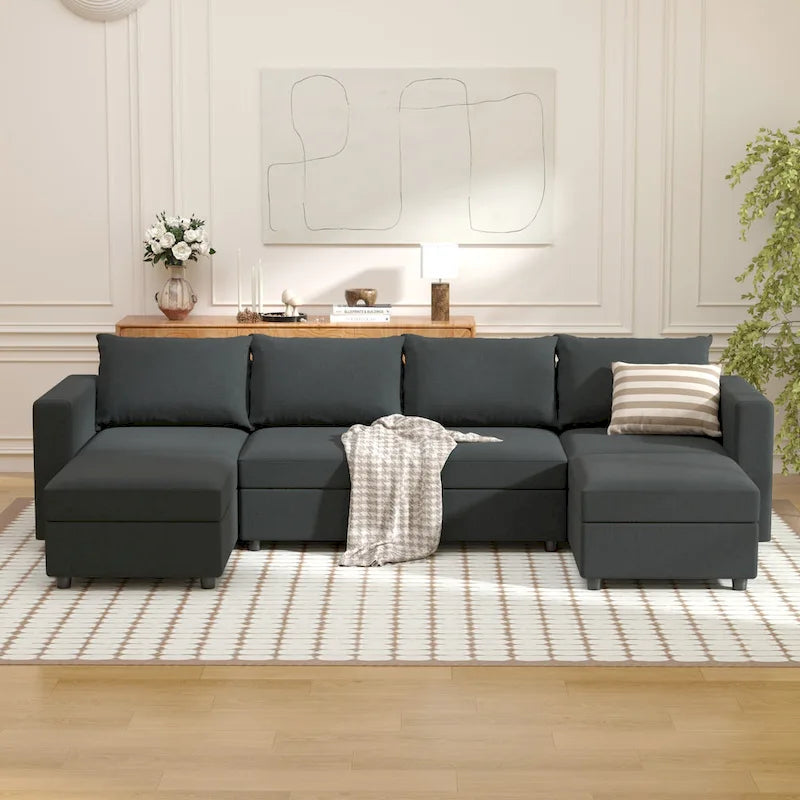 Modulares Sofa Modernes Sektionssofa mit Stauraum und freier Aneinanderreihung für Wohnzimmermöbel-Set