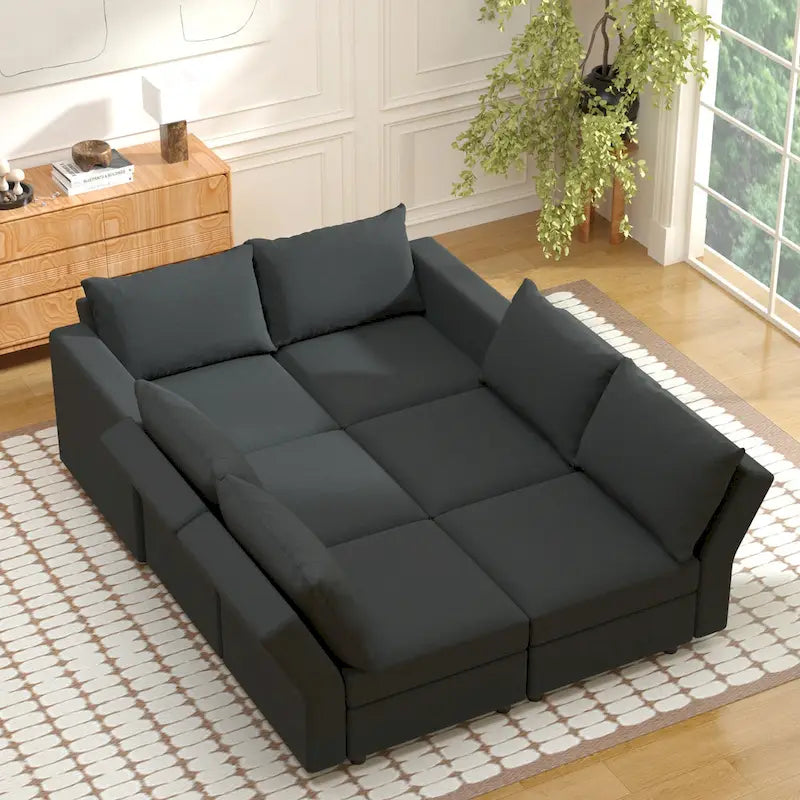 Modulares Sofa Modernes Sektionssofa mit Stauraum und freier Aneinanderreihung für Wohnzimmermöbel-Set