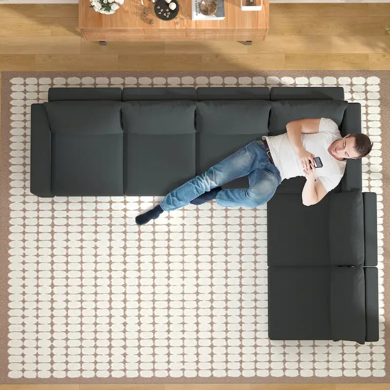 Modulares Sofa Modernes Sektionssofa mit Stauraum und freier Aneinanderreihung für Wohnzimmermöbel-Set
