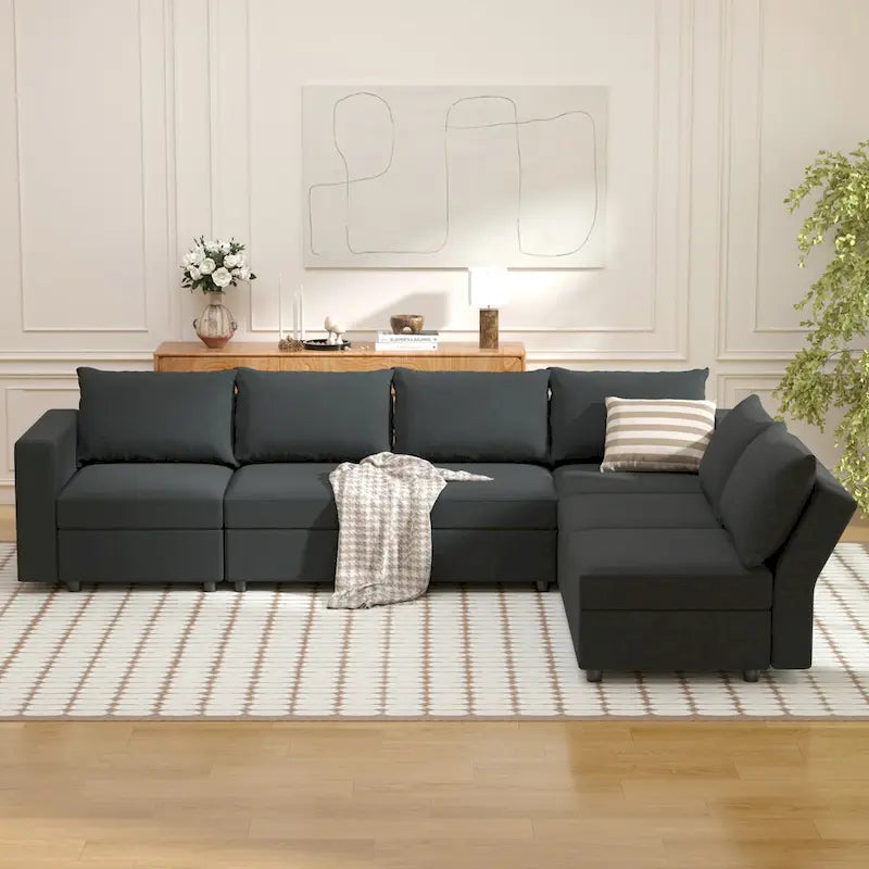 Modulares Sofa Modernes Sektionssofa mit Stauraum und freier Aneinanderreihung für Wohnzimmermöbel-Set