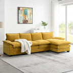 Modernes 5-Sitzer L-förmiges Cloud Sleeper Sofa mit Chaise Lounge und doppelten Sitzkissen