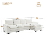 Modernes 5-Sitzer L-förmiges Cloud Sleeper Sofa mit Chaise Lounge und doppelten Sitzkissen