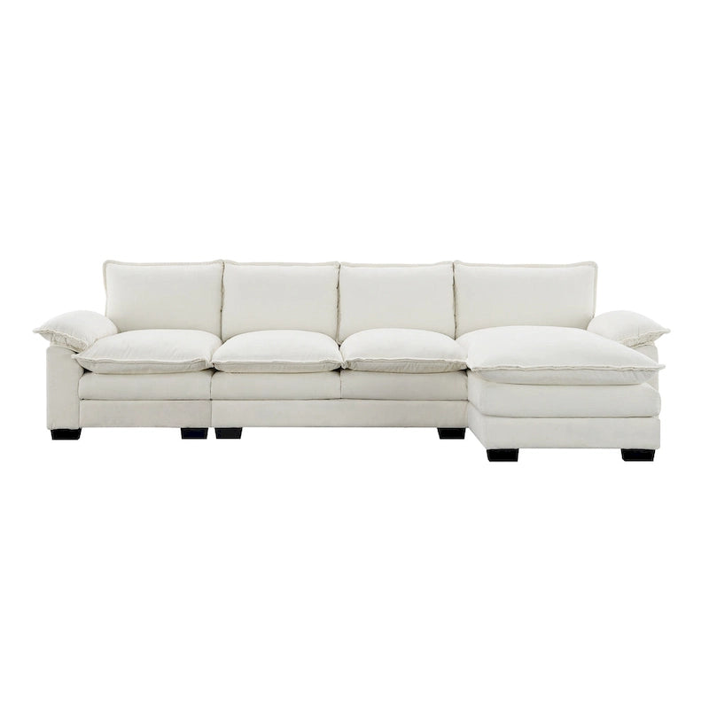 Modernes 5-Sitzer L-förmiges Cloud Sleeper Sofa mit Chaise Lounge und doppelten Sitzkissen