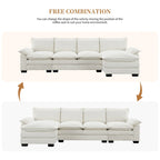 Modernes 5-Sitzer L-förmiges Cloud Sleeper Sofa mit Chaise Lounge und doppelten Sitzkissen