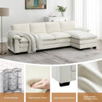 Modernes 5-Sitzer L-förmiges Cloud Sleeper Sofa mit Chaise Lounge und doppelten Sitzkissen
