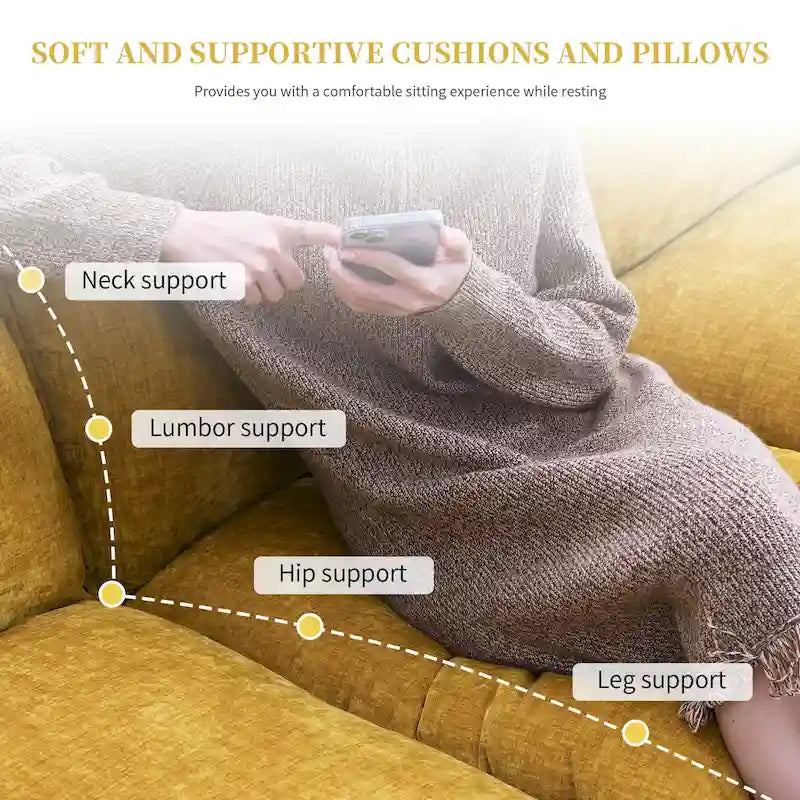 Modernes 5-Sitzer L-förmiges Cloud Sleeper Sofa mit Chaise Lounge und doppelten Sitzkissen