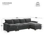 Modernes 5-Sitzer L-förmiges Cloud Sleeper Sofa mit Chaise Lounge und doppelten Sitzkissen