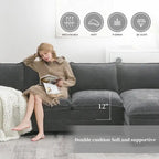 Modernes 5-Sitzer L-förmiges Cloud Sleeper Sofa mit Chaise Lounge und doppelten Sitzkissen