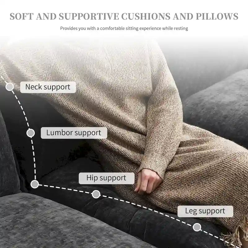 Modernes 5-Sitzer L-förmiges Cloud Sleeper Sofa mit Chaise Lounge und doppelten Sitzkissen